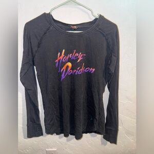 Haley Davidson acid wash long sleeve shirt